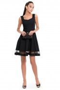 Короткое Платье На Приглашение Черный T2539