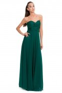 Длинное Вечернее Платье Сердечко Изумрудно-зеленый AN2335