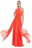 Длинное Вечернее Платье Оранжевый C7132