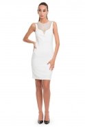 Короткое Коктейльное Платье Белый N98054