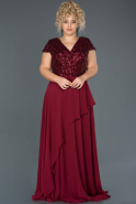 Длинное Помолвочное Платье Бордовый ABU1057