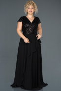 Длинное Помолвочное Платье Черный ABU1057