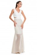 Длинное Вечернее Платье Белый O4379