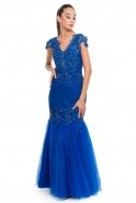 Длинное Вечернее Платье Ярко-синий S4161