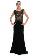 Длинное Вечернее Платье Черный S4182