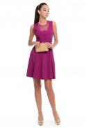 Короткое Платье На Приглашение Пурпурный T2536