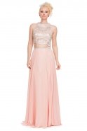 Длинное Выпускное Платье розовый ABU338