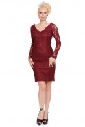 Короткое Коктейльное Платье Бордовый A60237