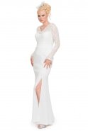 Длинное Вечернее Платье Белый A60422