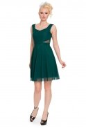Короткое Вечернее Платье Изумрудно-зеленый ABK003