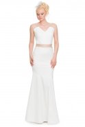 Длинное Вечернее Платье Белый E3174