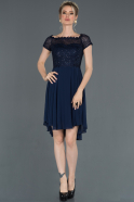 Короткое Платье На Приглашение Темно-синий ABK387