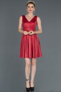 Короткое Кожаное Приглашенное Платье красный ABK708