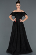 Длинное Помолвочное Платье Черный ABU1113