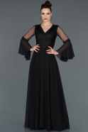 Длинное Выпускное Платье Черный ABU1116