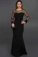 Длинное Вечернее Платье Черный ABU556