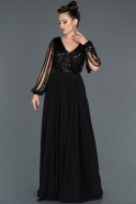 Длинное Помолвочное Платье Черный ABU1102