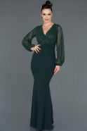 Длинное Вечернее Платье Русалка Изумрудно-зеленый ABU971