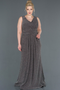 Длинное Свободное Вечернее Платье Серый ABU992