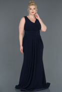Длинное Свободное Вечернее Платье Темно-синий ABU992