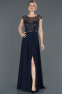Длинное Помолвочное Платье Темно-синий ABU1019