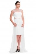 Вечернее Платье С Асимметричным Подолом Белый O4410