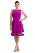 Короткое Коктейльное Платье Пурпурный T2484