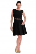 Короткое Вечернее Платье Черный T2598