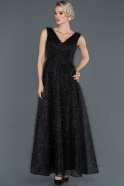 Длинное Помолвочное Платье Черный ABU1131