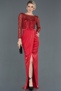 Длинное Помолвочное Платье красный ABU1132