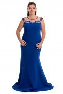 Длинное Свободное Вечернее Платье Ярко-синий S4296