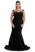 Длинное Свободное Вечернее Платье Черный S4296