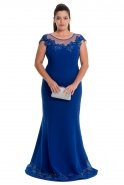 Длинное Платье Большого Размера Ярко-синий S4299