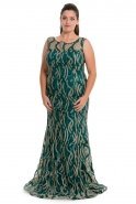 Длинное Платье Большого Размера Изумрудно-зеленый S4313