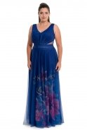 Длинное Платье Большого Размера Ярко-синий ST5253