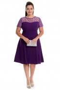 Короткое Платье Большого Размера Пурпурный NZ8096