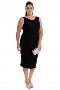 Короткое Свободное Вечернее Платье Черный NZ8354
