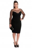 Короткое Платье Большого Размера Черный NZ8383