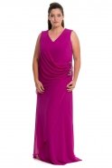 Длинное Платье Большого Размера Пурпурный O8129