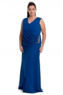 Длинное Платье Большого Размера Ярко-синий O8129