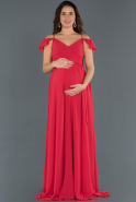 Длинное Вечернее Платье Для Беременных красный ABU756