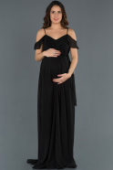 Длинное Вечернее Платье Для Беременных Черный ABU744