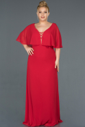 Длинное Свободное Вечернее Платье красный ABU1133