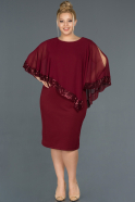 Короткое Свободное Вечернее Платье Бордовый ABK740