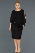 Короткое Свободное Вечернее Платье Черный ABK740
