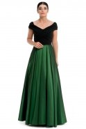 Длинное Вечернее Платье Изумрудно-зеленый ABU471