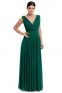 Длинное Вечернее Платье Изумрудно-зеленый GG6842