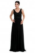 Длинное Вечернее Платье Черный NZ9001