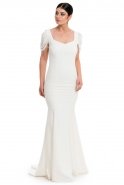 Длинное Вечернее Платье Белый NZ9004