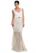 Длинное Вечернее Платье Белый O4395